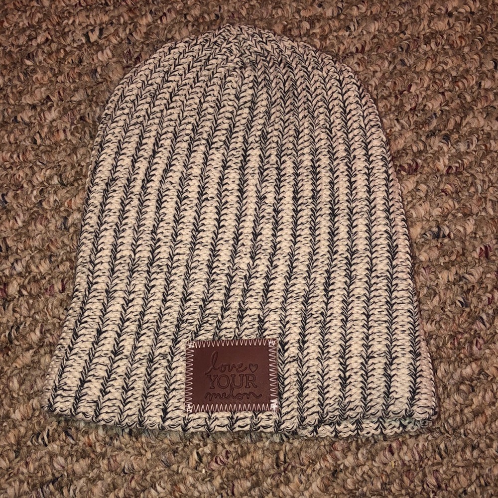 Love Your Melon Black and Grey Speckled Beanie